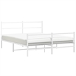 vidaXL Powder-Coated Steel King Size Bed Frame in White