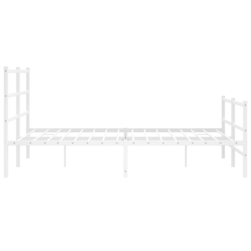 vidaXL Powder-Coated Steel King Size Bed Frame in White