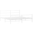 vidaXL Rectangular Powder-Coated Steel Full Bed Frame in White