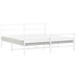 vidaXL Rectangular Powder-Coated Steel Full Bed Frame in White