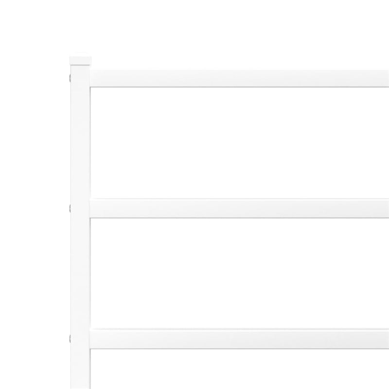 vidaXL Rectangular Powder-Coated Steel Full Bed Frame in White