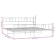 vidaXL Rectangular Modern Steel Cal King/Double Bed Frame in White