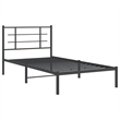 vidaXL Powder-Coated Steel Twin Bed Frame in Black