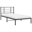 vidaXL Powder-Coated Steel Twin Bed Frame in Black