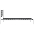 vidaXL Powder-Coated Steel Twin Bed Frame in Black