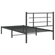 vidaXL Powder-Coated Steel Twin Bed Frame in Black