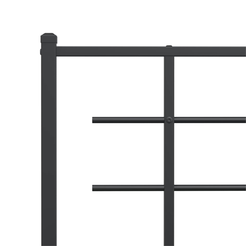 vidaXL Powder-Coated Steel Twin Bed Frame in Black