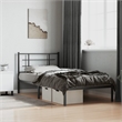 vidaXL Powder-Coated Steel Twin Bed Frame in Black