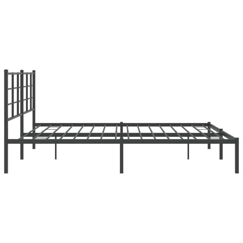vidaXL Powder-Coated Steel King/Double Bed Frame in Black