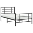 vidaXL Powder-Coated Steel Twin Bed Frame in Black