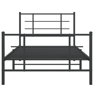 vidaXL Powder-Coated Steel Twin Bed Frame in Black