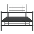 vidaXL Powder-Coated Steel Twin Bed Frame in Black
