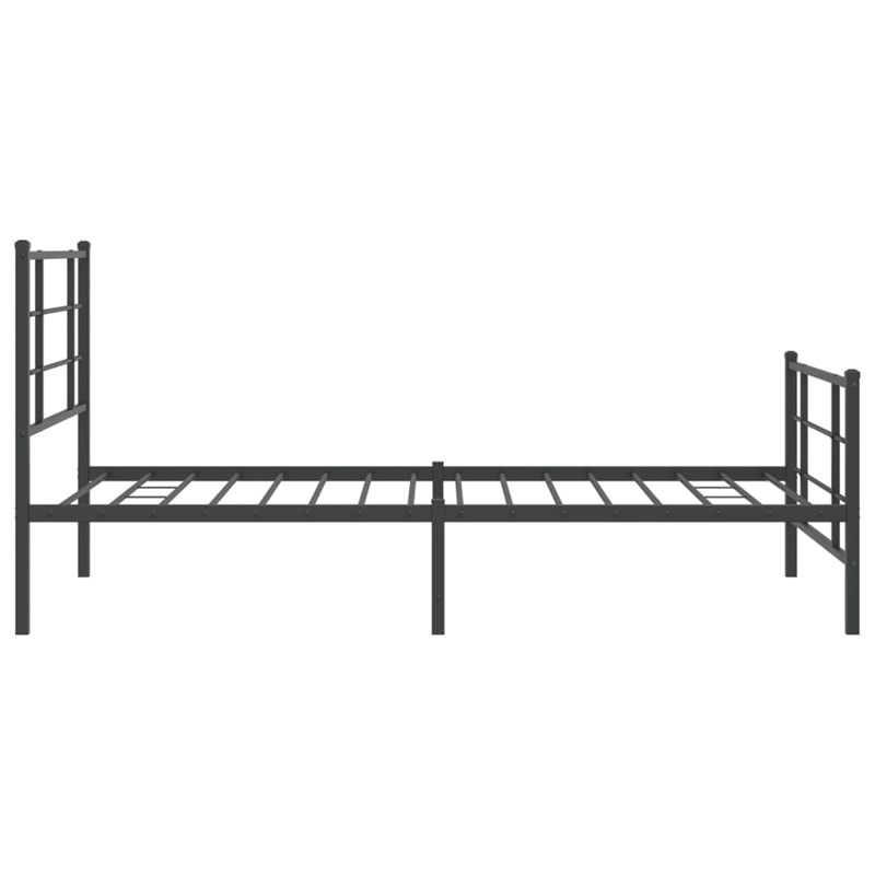 vidaXL Powder-Coated Steel Twin Bed Frame in Black