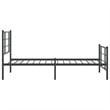 vidaXL Powder-Coated Steel Twin Bed Frame in Black