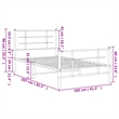 vidaXL Powder-Coated Steel Twin Bed Frame in Black