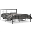 vidaXL Powder-Coated Steel King Bed Frame in Black