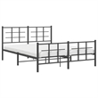 vidaXL Powder-Coated Steel King Bed Frame in Black