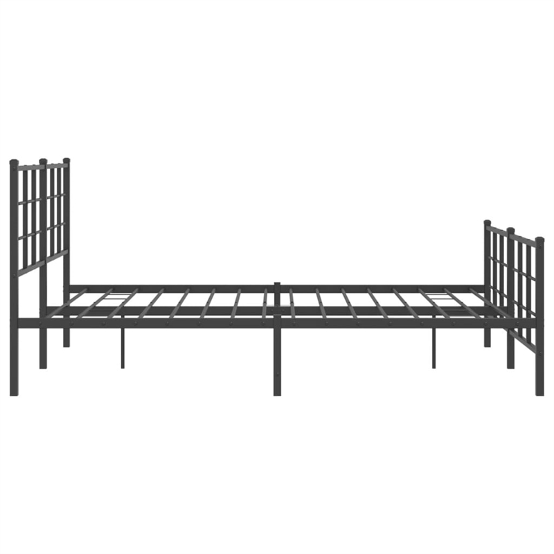 vidaXL Powder-Coated Steel King Bed Frame in Black