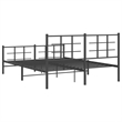 vidaXL Powder-Coated Steel King Bed Frame in Black
