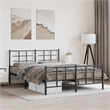 vidaXL Powder-Coated Steel King Bed Frame in Black