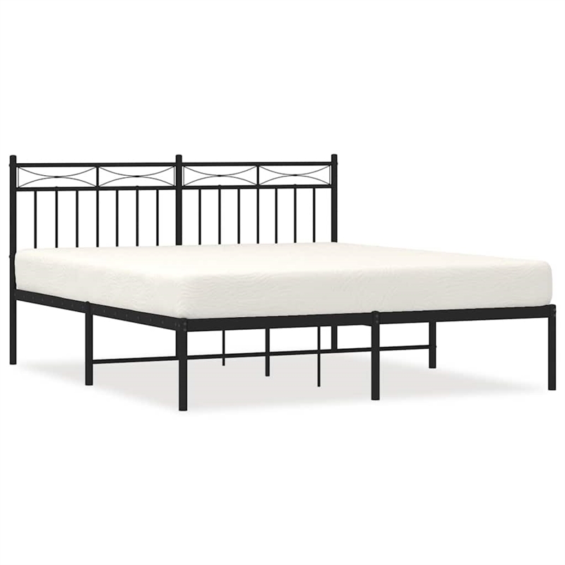 vidaXL Engineered Wood King Bed Frame in Black