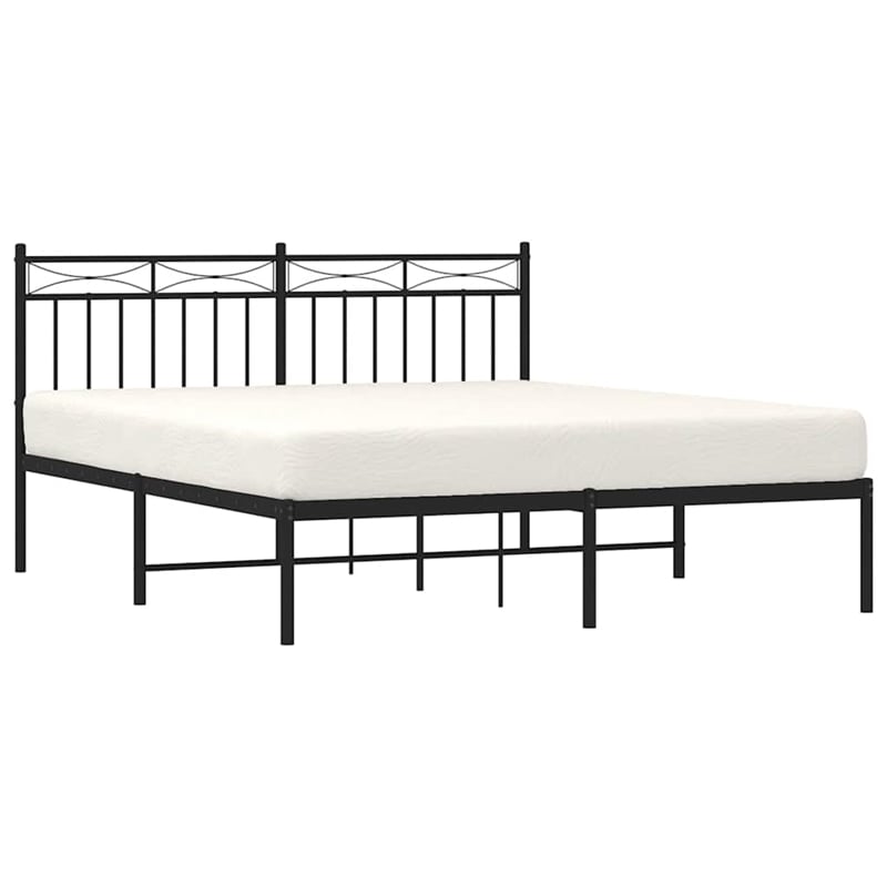 vidaXL Engineered Wood King Bed Frame in Black