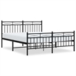 vidaXL Powder-Coated Steel Queen/Double Bed Frame in Black