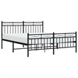 vidaXL Powder-Coated Steel Queen/Double Bed Frame in Black