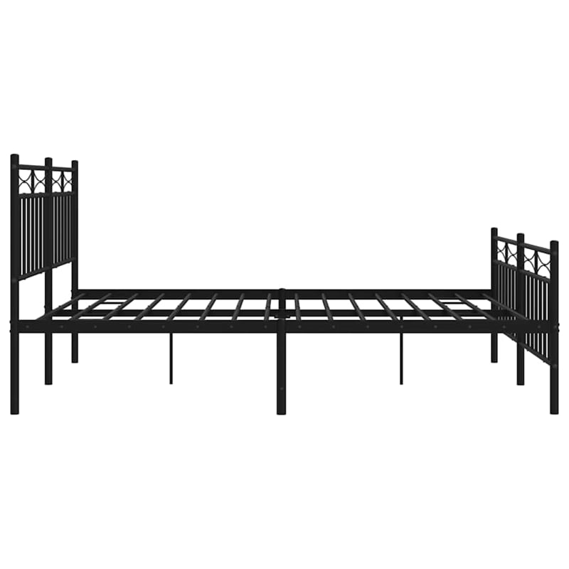 vidaXL Powder-Coated Steel Queen/Double Bed Frame in Black