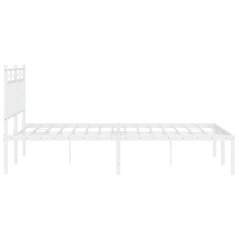 vidaXL Powder-Coated Steel Full/Double Bed Frame in White