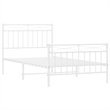 vidaXL 39.4 x 74.8 Powder-coated steel Bed Frame in White