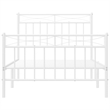 vidaXL 39.4 x 74.8 Powder-coated steel Bed Frame in White