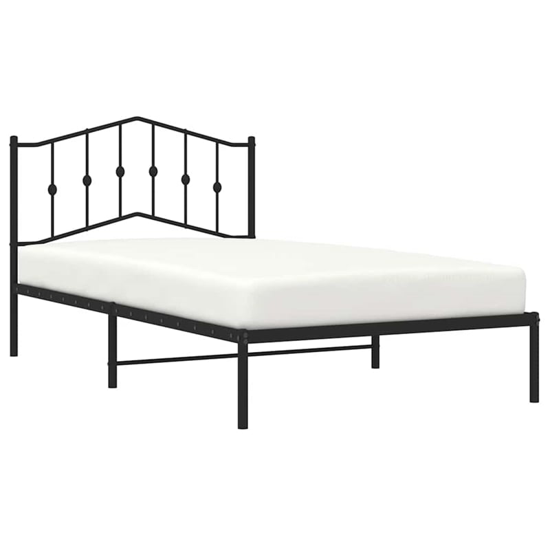 vidaXL Engineered wood Twin Bed Frame in Black