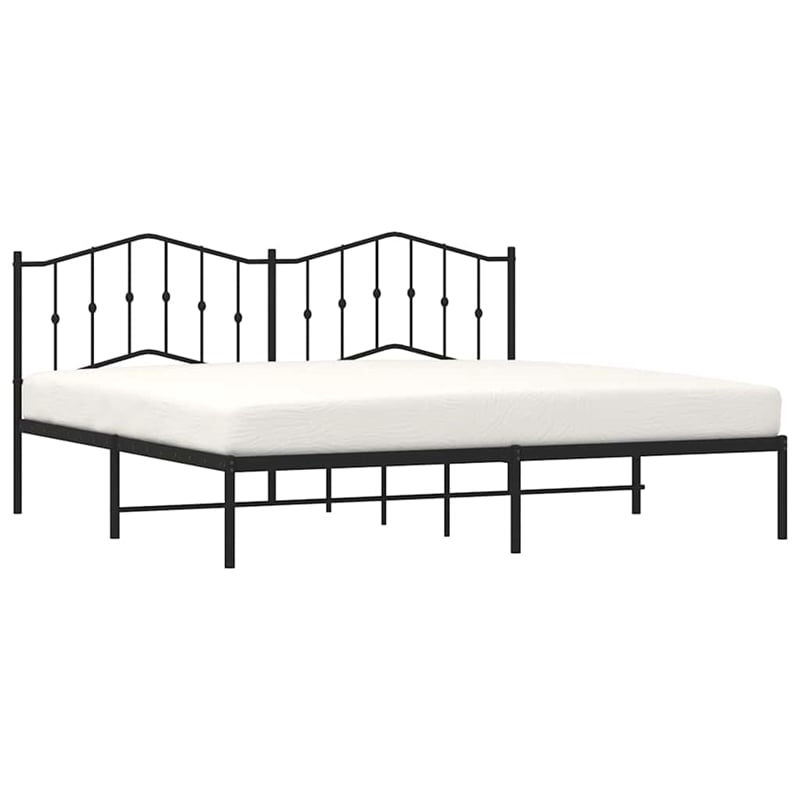 vidaXL Rectangular Traditional Steel Full Bed Frame in Black