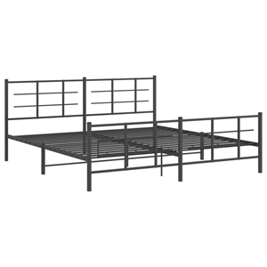 vidaXL Rectangular Steel King/Double Bed Frame in Black