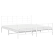 vidaXL Rectangular Powder-Coated Steel Full Bed Frame in White