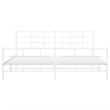 vidaXL Rectangular Powder-Coated Steel Full Bed Frame in White