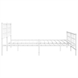 vidaXL Rectangular Powder-Coated Steel Full Bed Frame in White