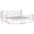 vidaXL Rectangular Powder-Coated Steel Full Bed Frame in White