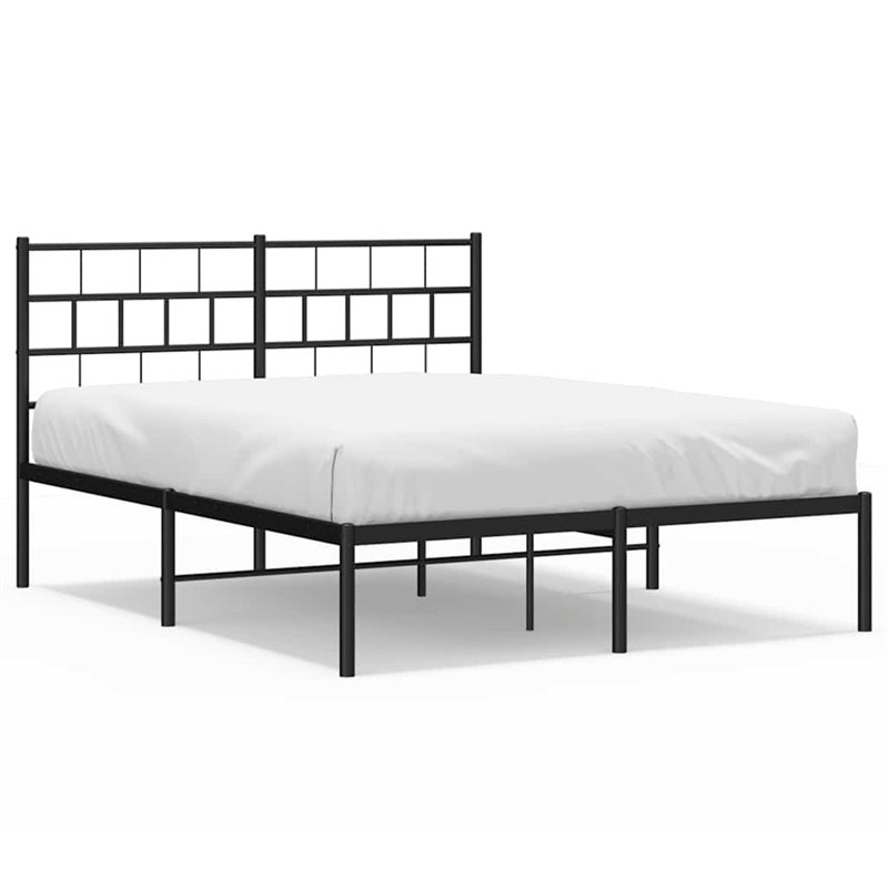 vidaXL Rectangular Steel Full/Double Bed Frame in Black