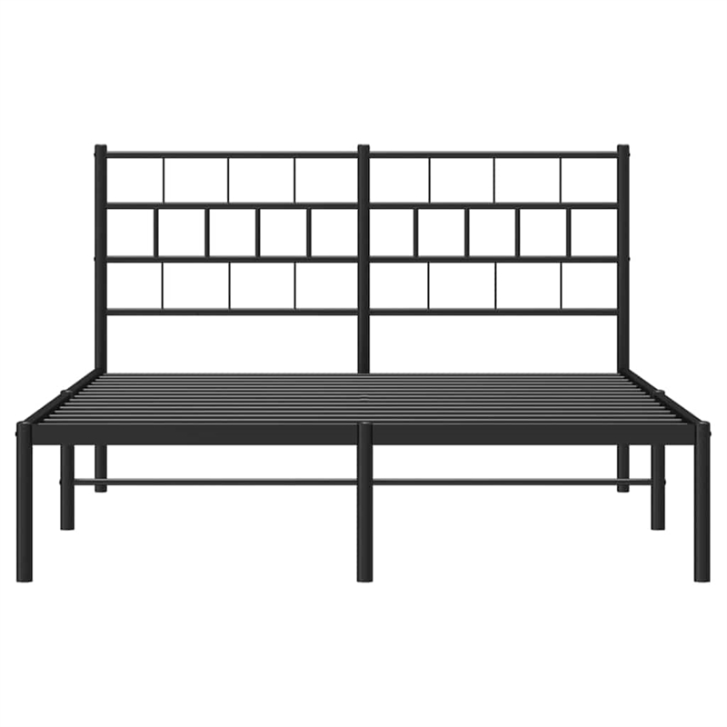 vidaXL Rectangular Steel Full/Double Bed Frame in Black
