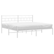 vidaXL King/Double Metal Powder Coated Steel Bed Frame in White