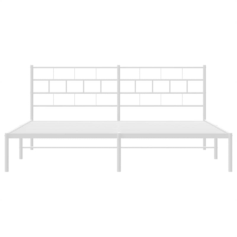 vidaXL King/Double Metal Powder Coated Steel Bed Frame in White