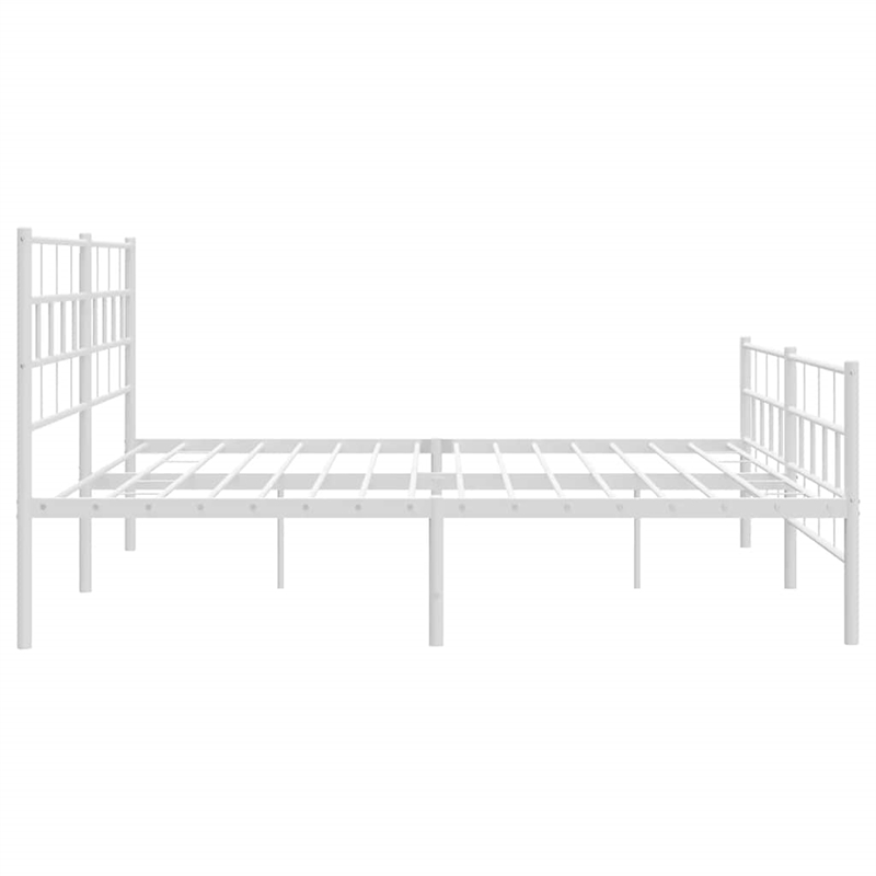 vidaXL 72 x 84 Steel Bed Frame in White