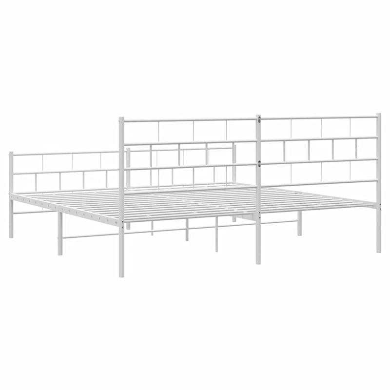 vidaXL 72 x 84 Steel Bed Frame in White