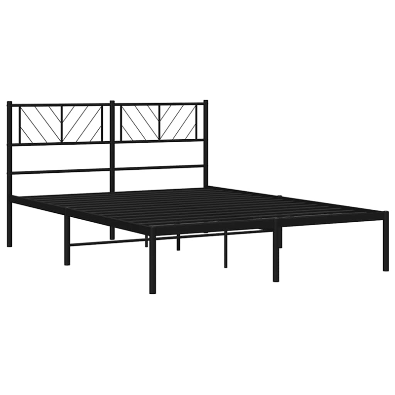vidaXL Powder-Coated Steel Full/Double Bed Frame in Black