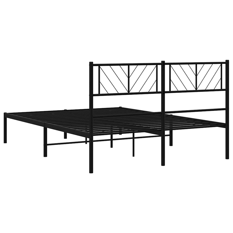 vidaXL Powder-Coated Steel Full/Double Bed Frame in Black