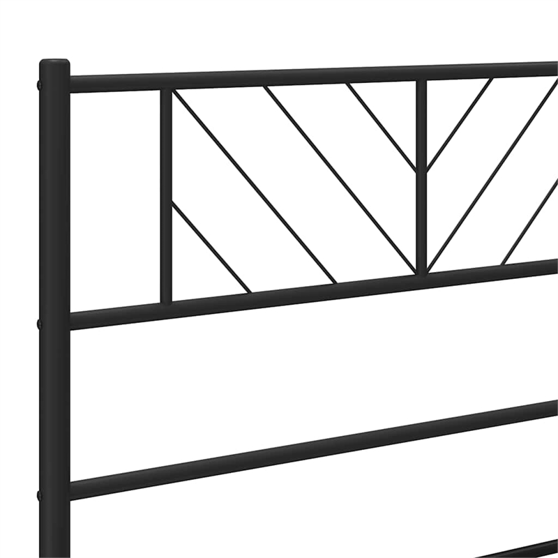vidaXL Powder-Coated Steel Full/Double Bed Frame in Black