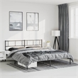 vidaXL Powder-Coated Steel Cal King/Double Bed Frame in Black