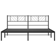 vidaXL Powder-Coated Steel Cal King/Double Bed Frame in Black